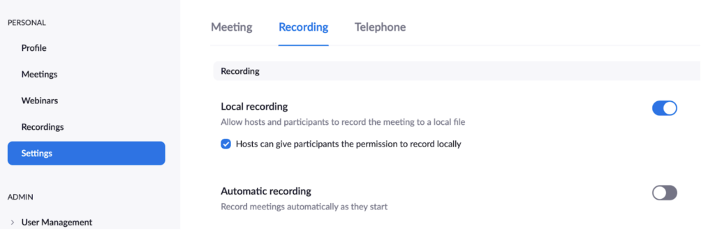 Record Zoom meeting