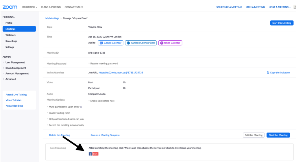 How to stream Zoom meeting to Facebook